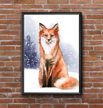 Quadro A Raposa com Moldura Tamanho A3