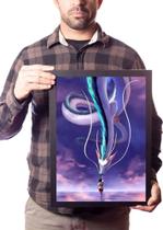 Quadro A Viagem De Chihiro Anime Haku Linda Arte