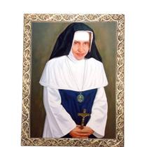 Quadro A3 Decorativo Religioso Santa Dulce dos Pobres Dourad