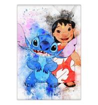 Quadro A3 em MDF Lilo e Stitch 002 - Pomps Geek