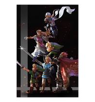 Quadro A3 em MDF Link Zelda Geraçoes - Placa