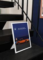 Quadro A3 Porsche à Beira-Mar Com Vidro e Moldura Branca Tam:A3