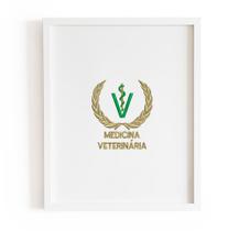 Quadro A4 Bordado Medicina Veterinária