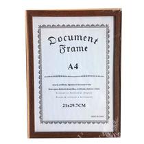 Quadro A4 Certificado Diploma 21x30cm Vidro Mdf Marrom Claro