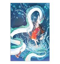 Quadro A4 em MDF A Viagem de Chihiro Studio Ghibli 002-Placa