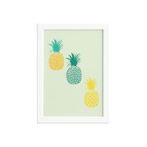 Quadro Abacaxi Trio Moldura Branca 22x32cm Quadro Abacaxi Trio Moldura Branca 22x32cm