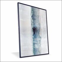 Quadro Abstrato Azul Canvas Com Vidro