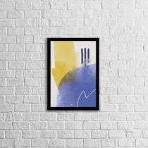 Quadro Abstrato Azul e Amarelo III 24x18cm