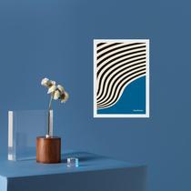 Quadro Abstrato Bauhaus Azul e Preto - Curvas 33x24cm Quadro Abstrato Bauhaus Azul e Preto - Curvas 33x24cm