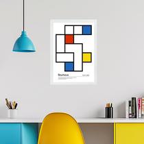 Quadro Abstrato Bauhaus Multicolor - Tetris 24x18cm