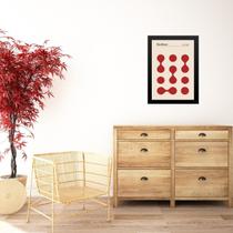 Quadro Abstrato Bauhaus Vermelho - Circles Drops 33x24cm - com vidro Quadro Abstrato Bauhaus Vermelho - Circles Drops 33x24cm - com vidro