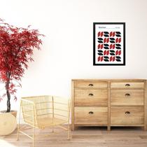 Quadro Abstrato Bauhaus Vermelho e Preto - Grãos 33x24cm - com vidro Quadro Abstrato Bauhaus Vermelho e Preto - Grãos 33x24cm - com vidro