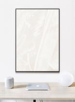 Quadro Abstrato Bege e Branco - Tela Canvas com Moldura Flutuante em Vários Tamanhos - Artfine