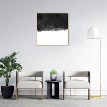 Quadro Abstrato Black Square 60x60 Filete Marfim