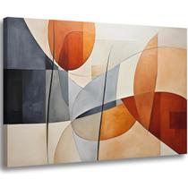 Quadro Abstrato Boho Floral Linhas Formas Tela Tecido 60x90 Decorativo