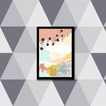 Quadro Abstrato Candy Colors Ii 33X24Cm - Moldura Preta