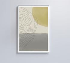 Quadro abstrato circulo, linhas e retângulo