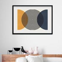 Quadro Abstrato Círculo ul E Ocre - 60X48Cm
