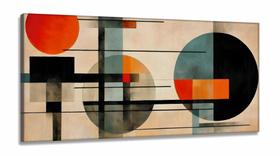 Quadro Abstrato Circulos Geometrico em Tecido Canvas 130x60 cm Quadro Abstrato Circulos Geometrico em Tecido Canvas 130x60 cm