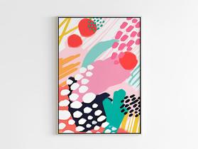 Quadro Abstrato Color - Tela Canvas com Moldura Flutuante em Vários Tamanhos - Artfine - Artspot