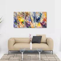 Quadro Abstrato Colorful Sala Escritórios Em Tecido 3 Peças