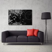Quadro Abstrato decorativo Preto e Branco Tela em Tecido