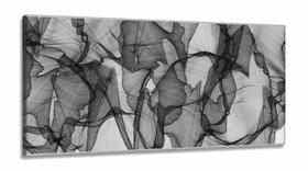 Quadro Abstrato Design Moderno Preto E Branco Verticalem Tecido Canvas
