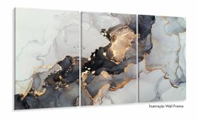 Quadro Abstrato Em Arte Moderno Luxo Decorativo Jogo 3 Peças 120x60 Quadro Abstrato Em Arte Moderno Luxo Decorativo Jogo 3 Peças 120x60
