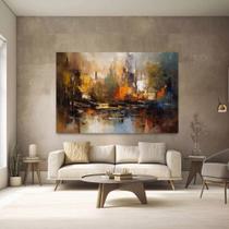 Quadro Abstrato Escuro Arte Decorativo Sala Luxo