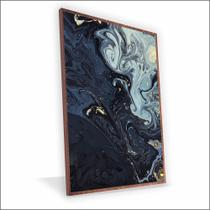 Quadro Abstrato Espacial Canvas Com Vidro