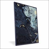 Quadro Abstrato Espacial Canvas Com Vidro