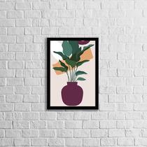 Quadro Abstrato Figurativo Vaso Forma Ii 33X24 Moldura Preta