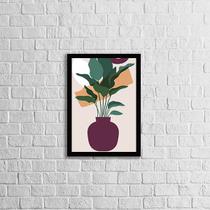 Quadro Abstrato Figurativo Vaso Forma II 45x34cm - com vidro