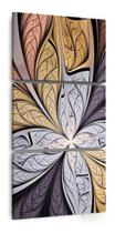 Quadro Abstrato Flor Sala Quarto Hall 120x60 Mosaico 3 Peças