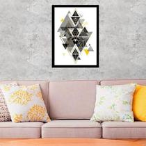 Quadro Abstrato Geométrico Triângulo Preto 24X18 Vidro Preta Quadro Abstrato Geométrico Triângulo Preto 24X18 Vidro Preta