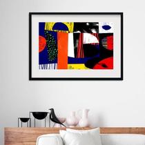 Quadro Abstrato Horizontal Cores Intensas - 60X48Cm
