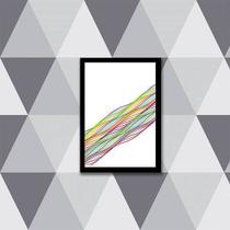 Quadro Abstrato Linhas Formatos I 24x18cm Quadro Abstrato Linhas Formatos I 24x18cm