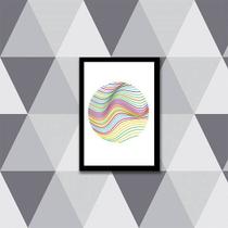 Quadro Abstrato Linhas Formatos II 45x34cm - com vidro Quadro Abstrato Linhas Formatos II 45x34cm - com vidro