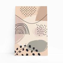 Quadro Abstrato Minimalista Arte Bege Canvas 60X40Cm