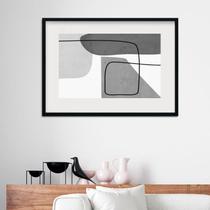 Quadro Abstrato Minimalista Cinza Industrial - 60x48cm Quadro Abstrato Minimalista Cinza Industrial - 60x48cm
