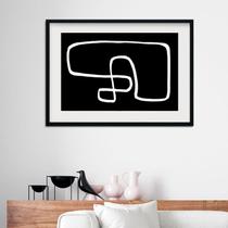 Quadro Abstrato Minimalista P&B - 60x48cm Quadro Abstrato Minimalista P&B - 60x48cm