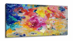 Quadro Abstrato Moderno Colorido sala quarto em Tecido Canvas Quadro Abstrato Moderno Colorido sala quarto em Tecido Canvas