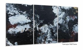 Quadro Abstrato Moderno Preto e Branco Para Sala Hall 120x60