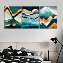 Quadro Abstrato Montanhas Nordico Gold Quadro Abstrato Montanhas Nordico Gold