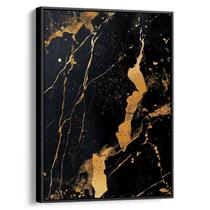 Quadro Abstrato - Ouro em Noite Estrelada
