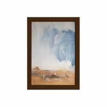 Quadro Abstrato para Sala Deserto Moldura Marrom 33x43cm