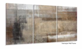 Quadro Abstrato Para Sala Quarto 120x60 Mosaico 3 Peças