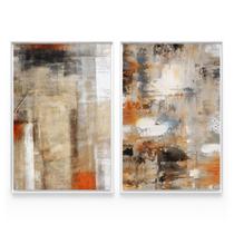 Quadro Abstrato Pinceladas Do Tempo Kit Com Moldura Decorativa Para Sala - Bimper Quadro Abstrato Pinceladas Do Tempo Kit Com Moldura Decorativa Para Sala - Bimper