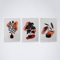 Quadro Abstrato Plantas 30x20cm - Elegância Quadro Abstrato Plantas 30x20cm - Elegância