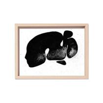Quadro Abstrato Preto Branco MDF Peça Mart 23x30cm